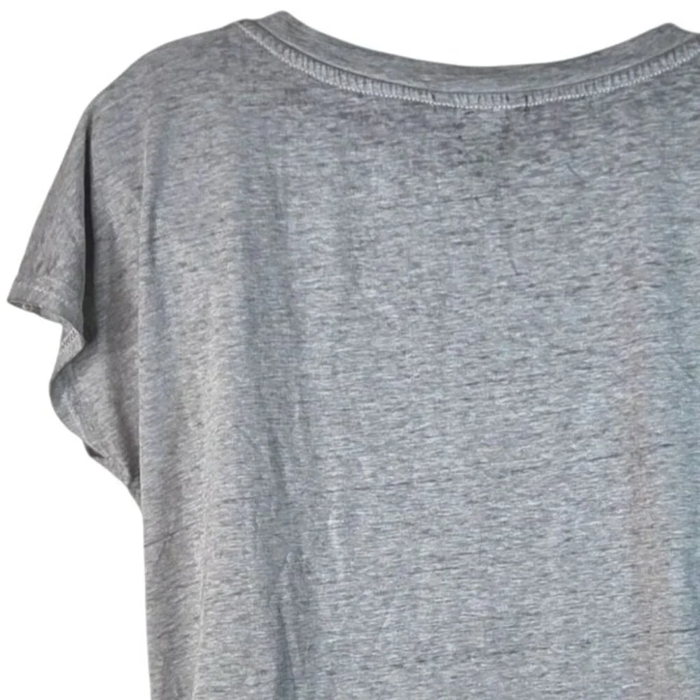 Wild Kiss Gray Vintage Rock & Roll Leopard Skull Graphic Tee Lace-Up Side Med - Picture 7 of 7